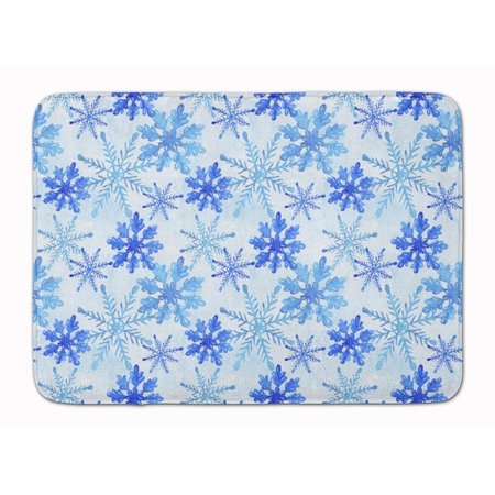 MICASA Blue Snowflakes Watercolor Machine Washable Memory Foam Mat MI229132